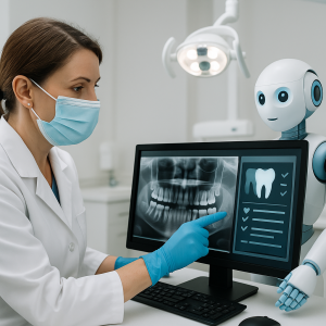 dental ai assistant helping dentist in clinic