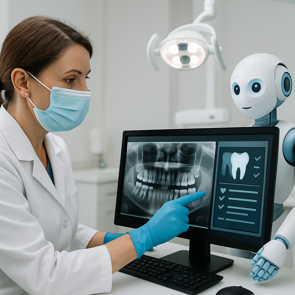 dental ai assistant helping dentist in clinic